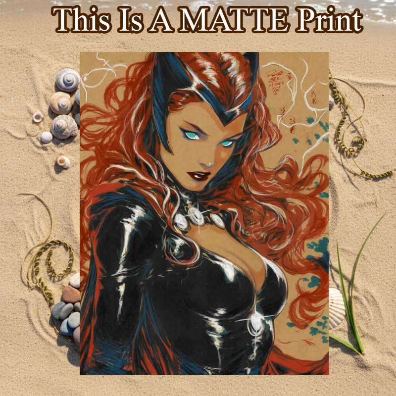 Scarlet Witch Art Illustration Hard Signed 8.5x11in Fine Art PRINT