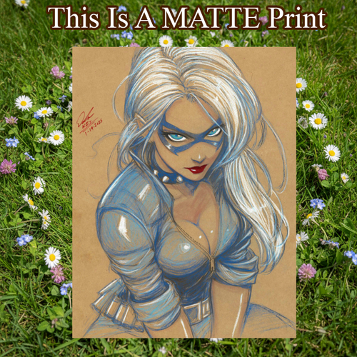 Black Cat Art Illustration Hard Signed 8.5x11in Fine Art PRINT