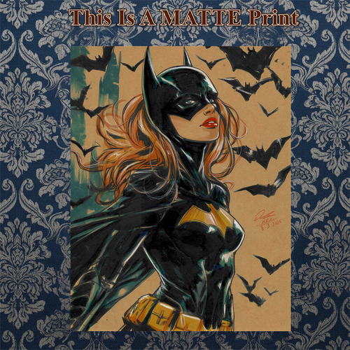 Batgirl Art Illustration Hard Signed 8.5x11in Fine Art PRINT