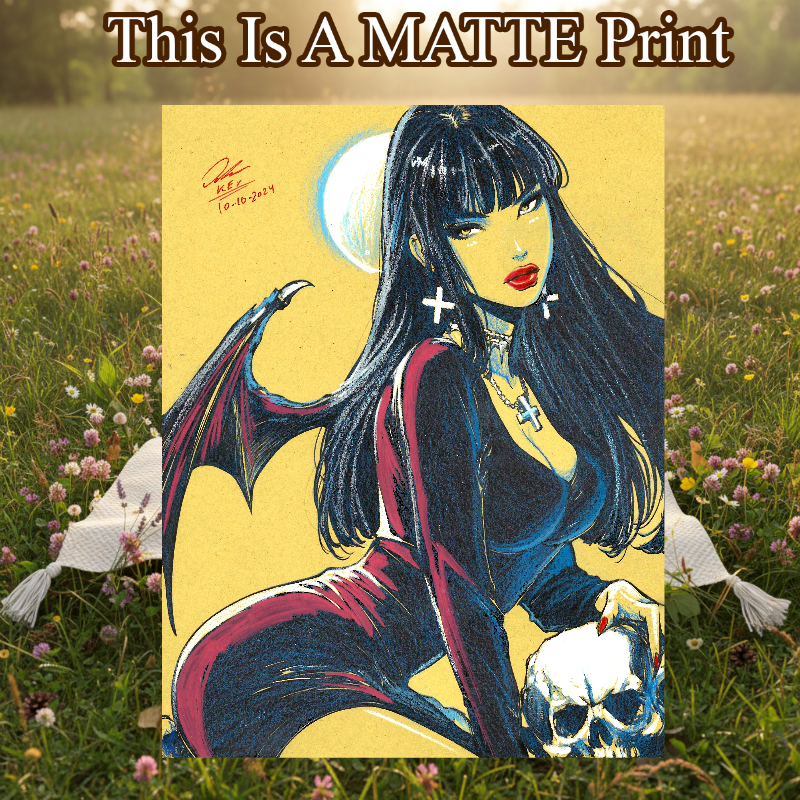 Vampirella Art Illustration Hard Signed 8.5x11in Fine Art PRINT