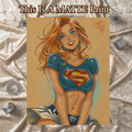 Supergirl Art Illustration Hard Signed 8.5x11in Fine Art PRINT