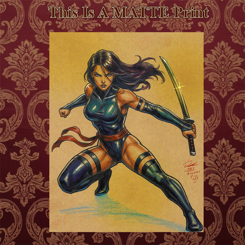 Psylocke Art Illustration Hard Signed 8.5x11in Fine Art PRINT