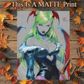 Morrigan Aensland Art Illustration Hard Signed 8.5x11in Fine Art PRINT