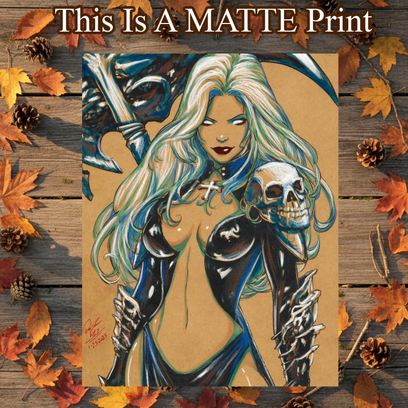 Lady Death Art Illustration Hard Signed 8.5x11in Fine Art PRINT