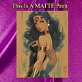 Wonder Woman Art Illustration Hard Signed 8.5x11in Fine Art PRINT
