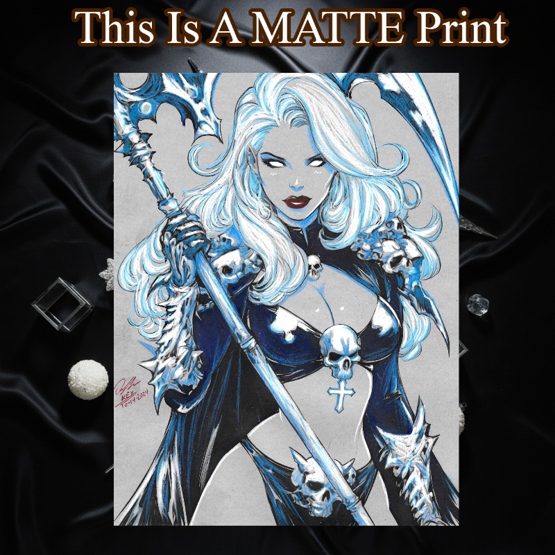 Lady Death Art Illustration Hard Signed 8.5x11in Fine Art PRINT