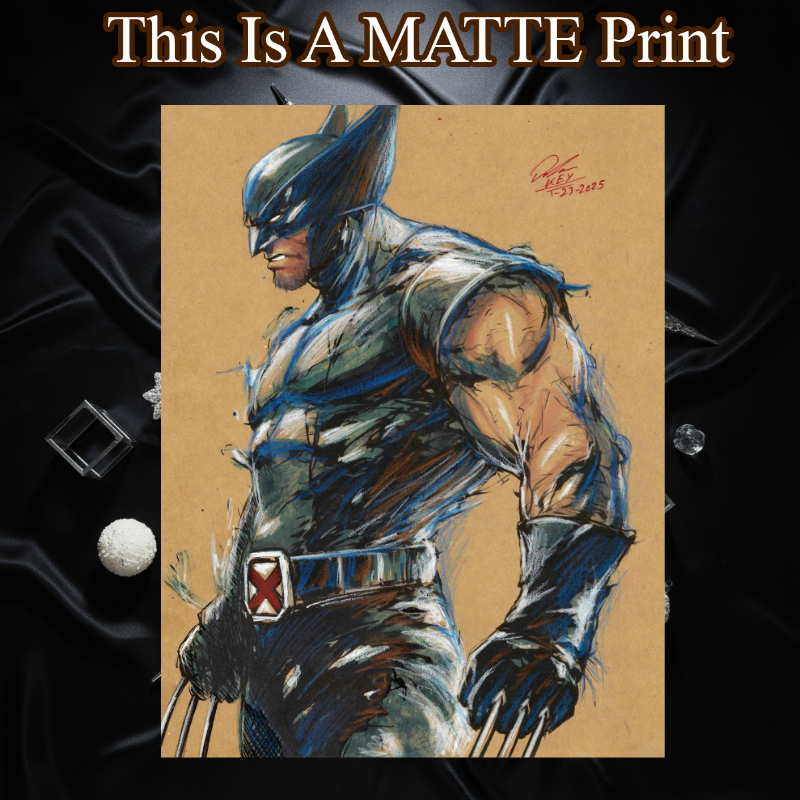 Wolverine Art Illustration Hard Signed 8.5x11in Fine Art PRINT