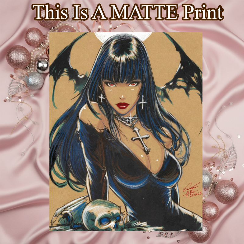 Vampirella Art Illustration Hard Signed 8.5x11in Fine Art PRINT