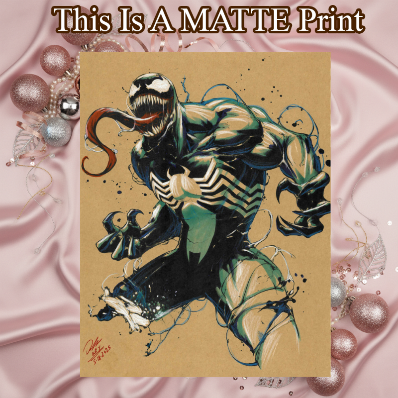 Venom Art Illustration Hard Signed 8.5x11in Fine Art PRINT