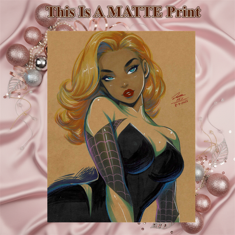 Gwen Stacy Art Illustration Hard Signed 8.5x11in Fine Art PRINT