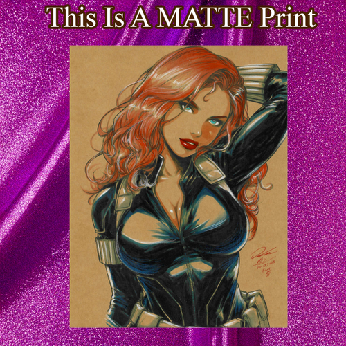 Black Widow Art Illustration Hard Signed 8.5x11in Fine Art PRINT