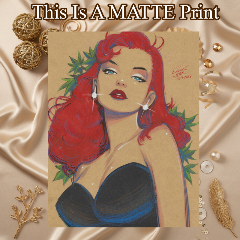 Power Girl Art Illustration Hard Signed 8.5x11in Fine Art PRINT