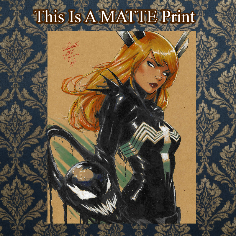 Gwen X Venom Art Illustration Hard Signed 8.5x11in Fine Art PRINT