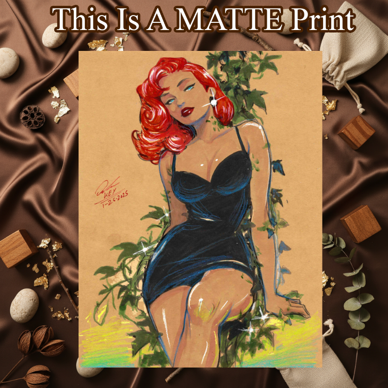 Poison Ivy Art Illustration Hard Signed 8.5x11in Fine Art PRINT