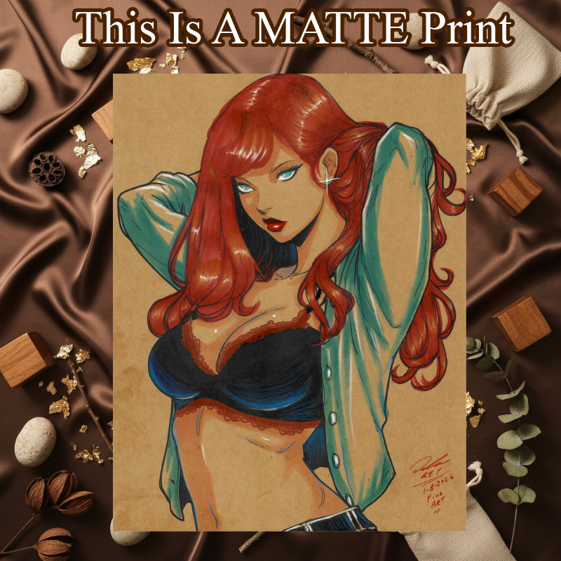 Mary Jane Art Illustration Hard Signed 8.5x11in Fine Art PRINT