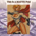 Power Girl Art Illustration Hard Signed 8.5x11in Fine Art PRINT