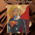 Supergirl Art Illustration Hard Signed 8.5x11in Fine Art PRINT
