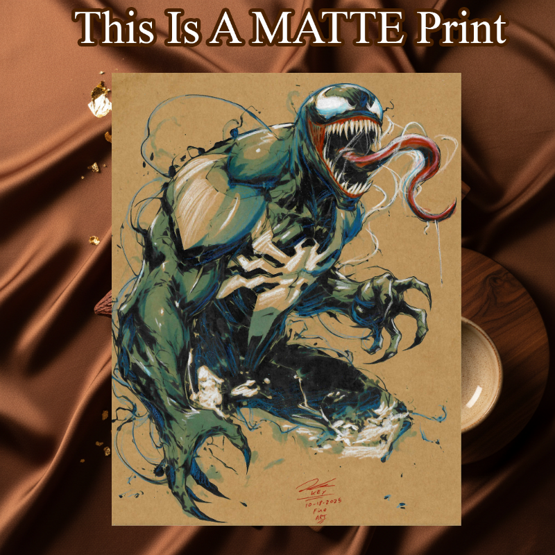 Venom Art Illustration Hard Signed 8.5x11in Fine Art PRINT