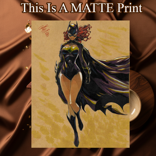 Batgirl Art Illustration Hard Signed 8.5x11in Fine Art PRINT