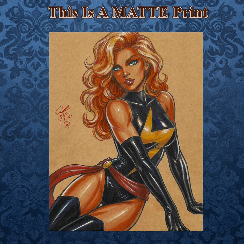 Ms Marvel Art Illustration Hard Signed 8.5x11in Fine Art PRINT
