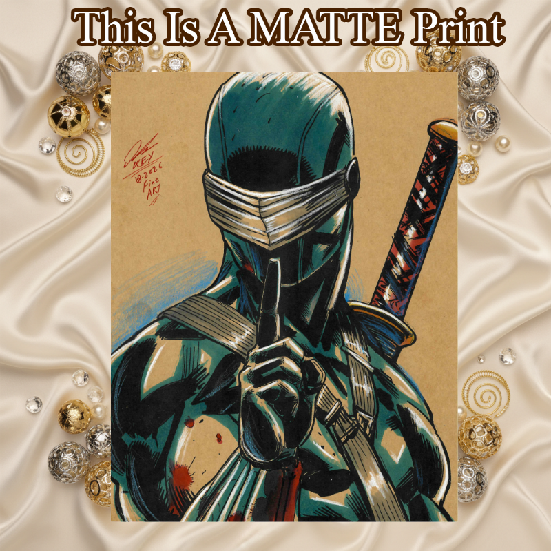 Snake Eyes Art Illustration Hard Signed 8.5x11in Fine Art PRINT