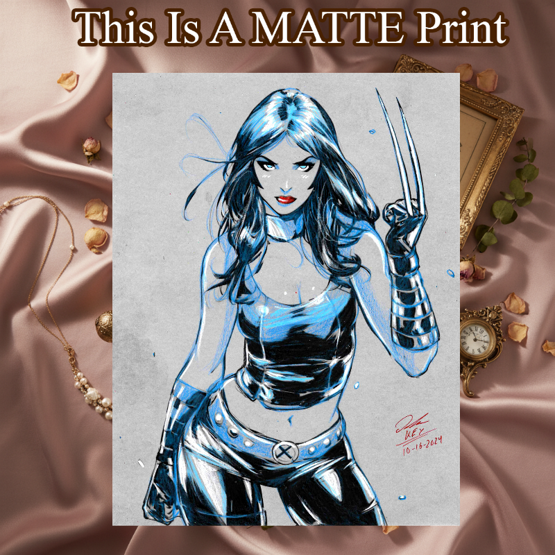 X-23 Art Illustration Hard Signed 8.5x11in Fine Art PRINT