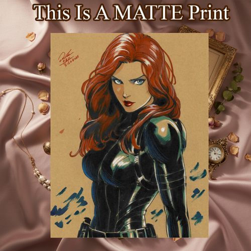 Black Widow Art Illustration Hard Signed 8.5x11in Fine Art PRINT