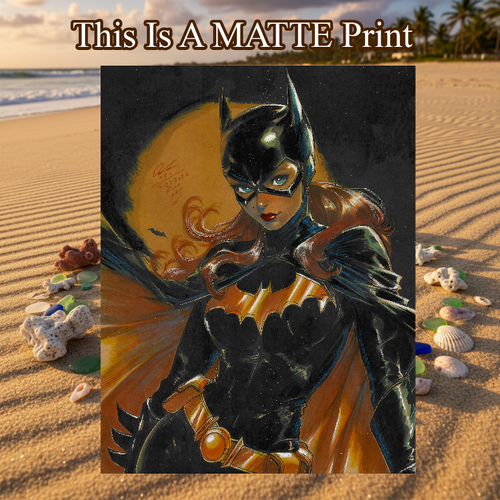 Batgirl Art Illustration Hard Signed 8.5x11in Fine Art PRINT