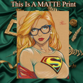 Supergirl Art Illustration Hard Signed 8.5x11in Fine Art PRINT
