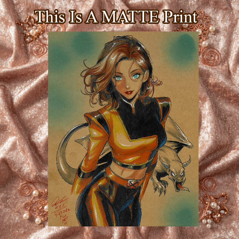 Kitty Pryde Art Illustration Hard Signed 8.5x11in Fine Art PRINT