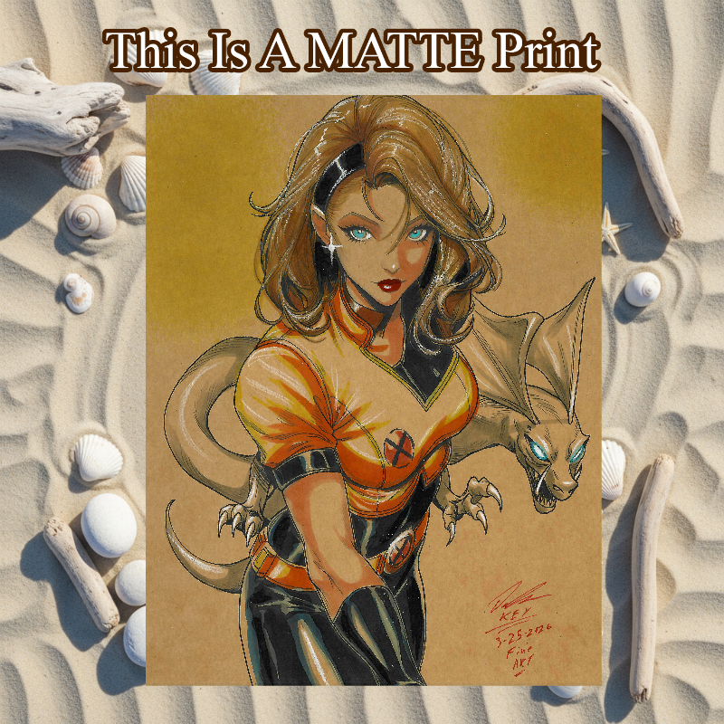 Kitty Pryde Art Illustration Hard Signed 8.5x11in Fine Art PRINT