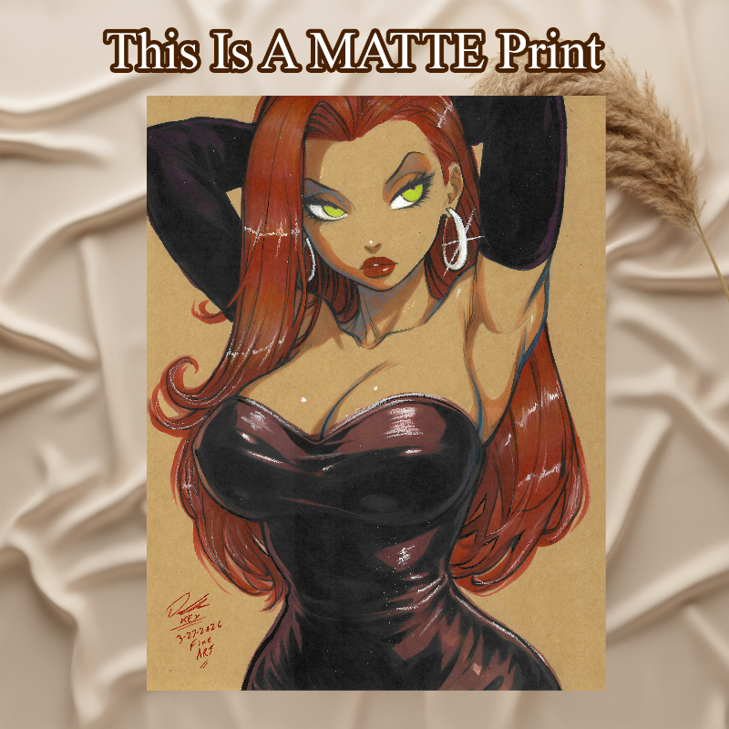 Jessica Rabbit Art Illustration Hard Signed 8.5x11in Fine Art PRINT
