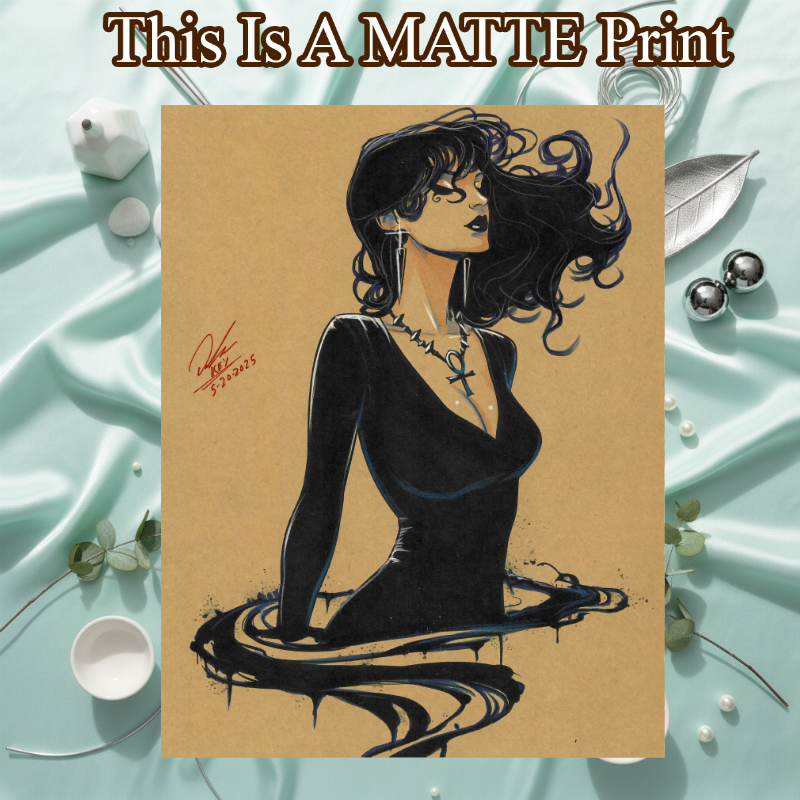 Catwoman Art Illustration Hard Signed 8.5x11in Fine Art PRINT