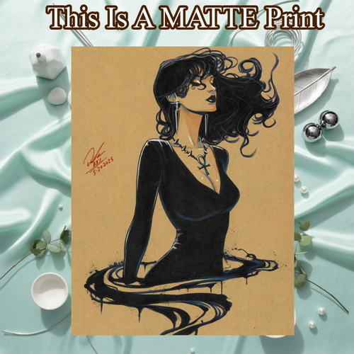 Catwoman Art Illustration Hard Signed 8.5x11in Fine Art PRINT