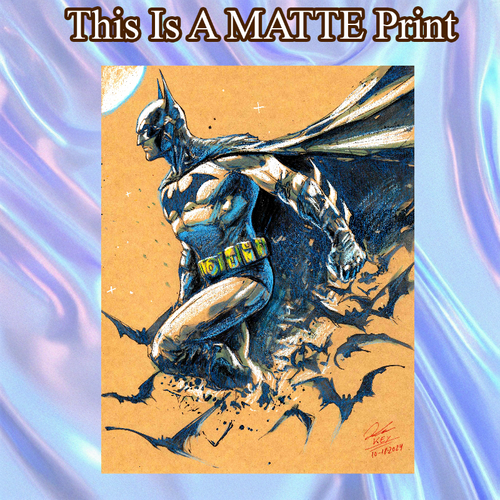 Batman Art Illustration Hard Signed 8.5x11in Fine Art PRINT