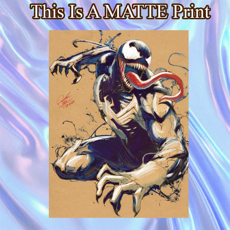 Venom Art Illustration Hard Signed 8.5x11in Fine Art PRINT
