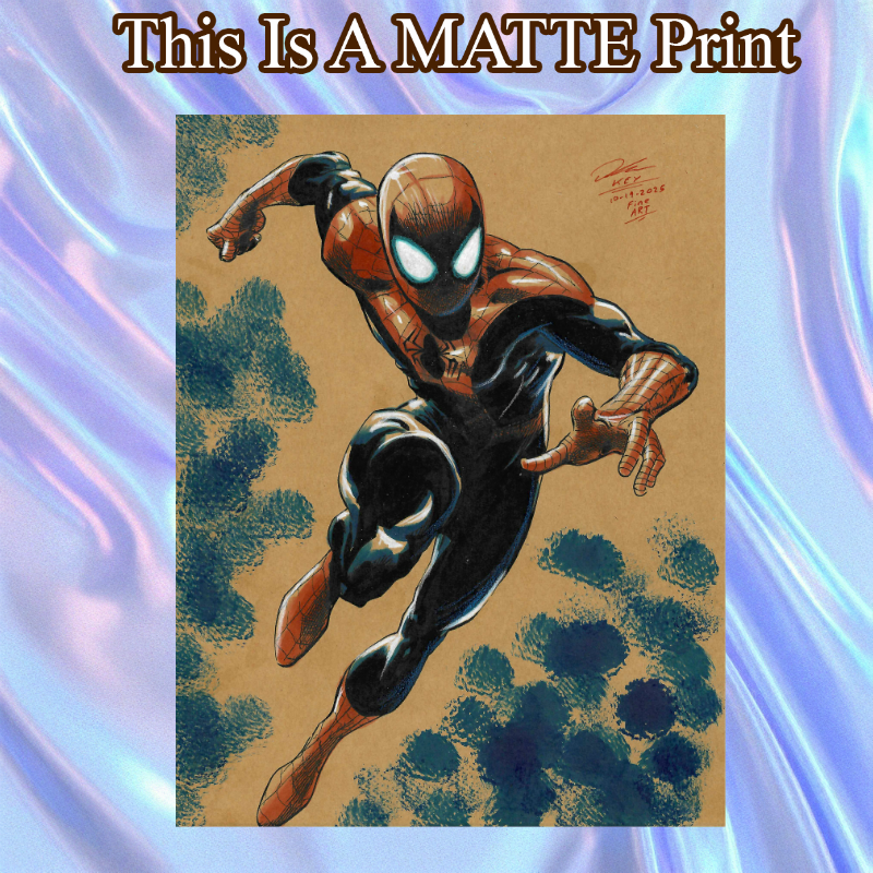 Spider-Man Art Illustration Hard Signed 8.5x11in Fine Art PRINT