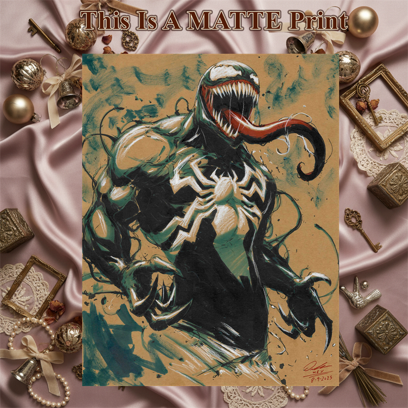 Venom Art Illustration Hard Signed 8.5x11in Fine Art PRINT