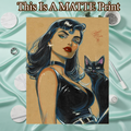 Catwoman Art Illustration Hard Signed 8.5x11in Fine Art PRINT