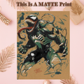 Venom Art Illustration Hard Signed 8.5x11in Fine Art PRINT