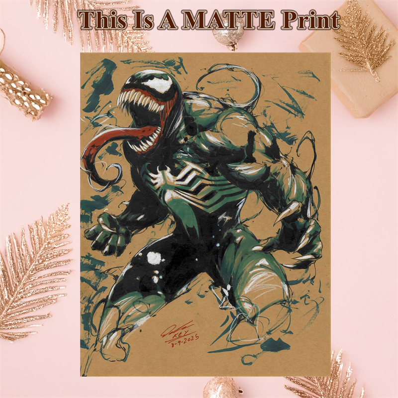 Venom Art Illustration Hard Signed 8.5x11in Fine Art PRINT