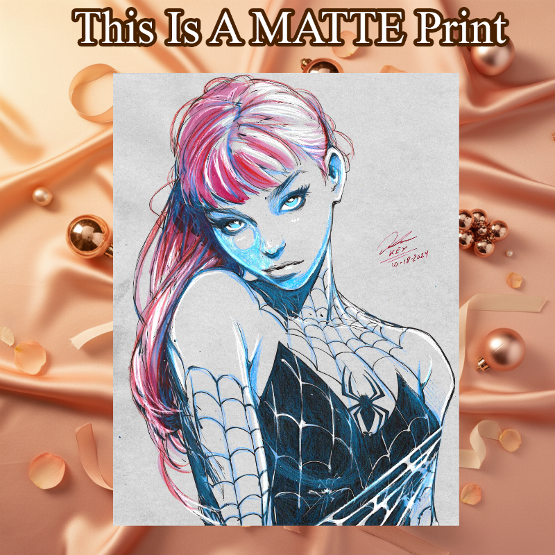 Mary Jane Art Illustration Hard Signed 8.5x11in Fine Art PRINT