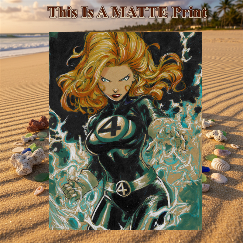 Sue Storm Art Illustration Hard Signed 8.5x11in Fine Art PRINT