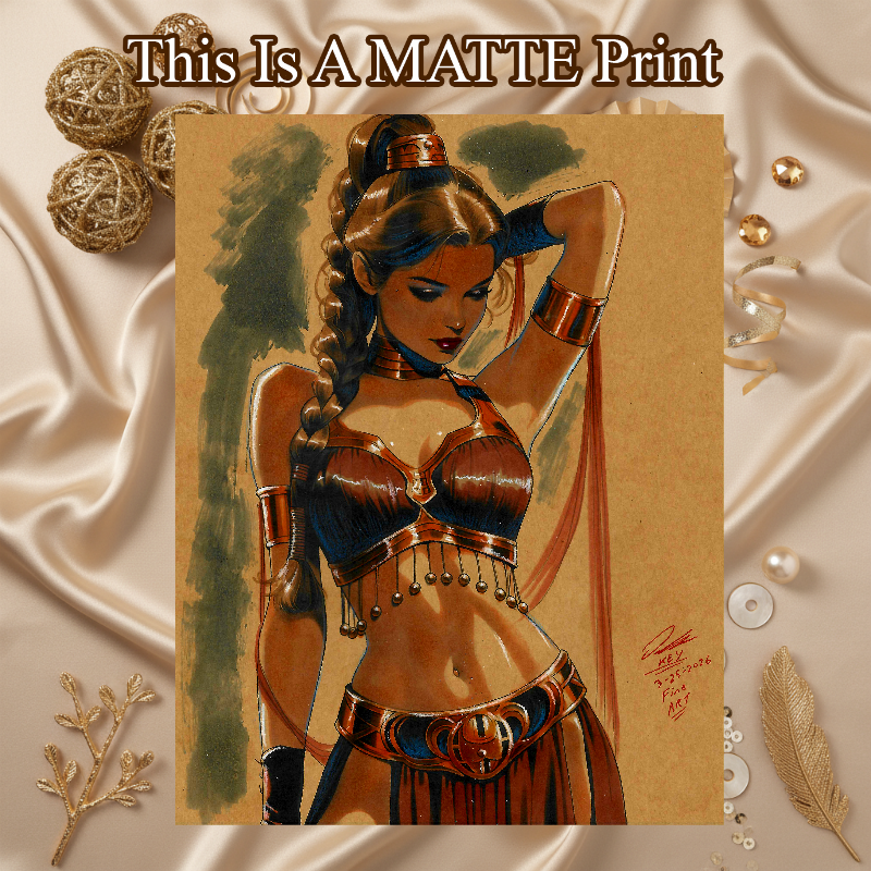 Princess Leia Art Illustration Hard Signed 8.5x11in Fine Art PRINT