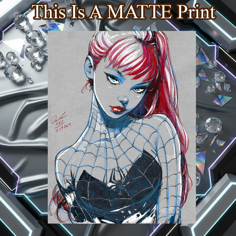 Mary Jane Art Illustration Hard Signed 8.5x11in Fine Art PRINT