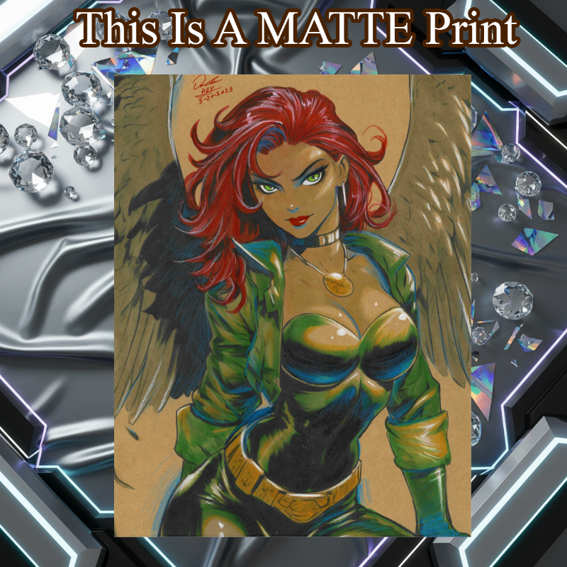 Hawkgirl Art Illustration Hard Signed 8.5x11in Fine Art PRINT