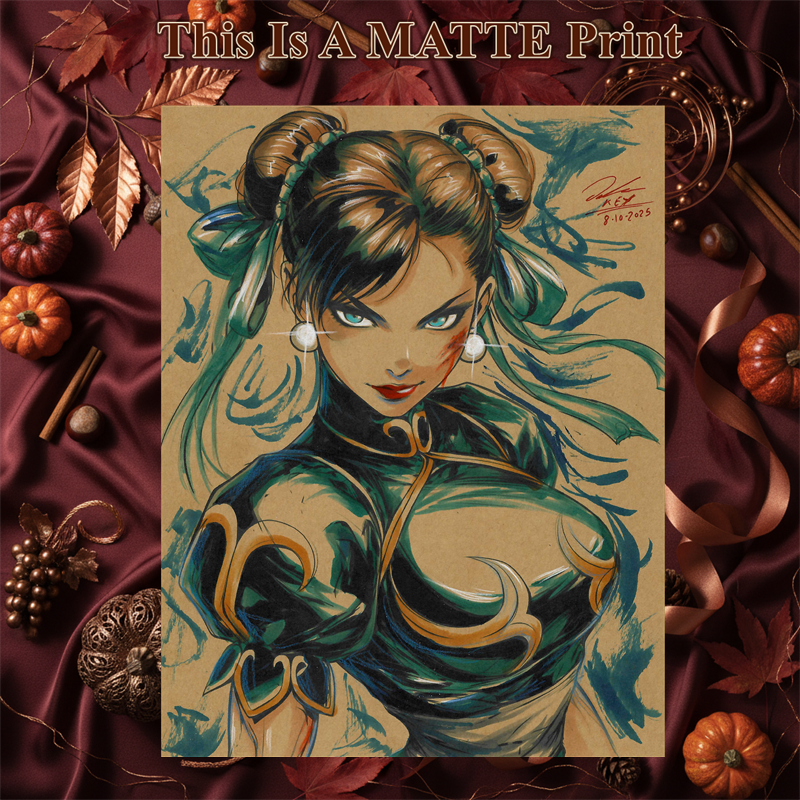 Chun Li Art Illustration Hard Signed 8.5x11in Fine Art PRINT