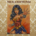 Wonder Woman Art Illustration Hard Signed 8.5x11in Fine Art PRINT