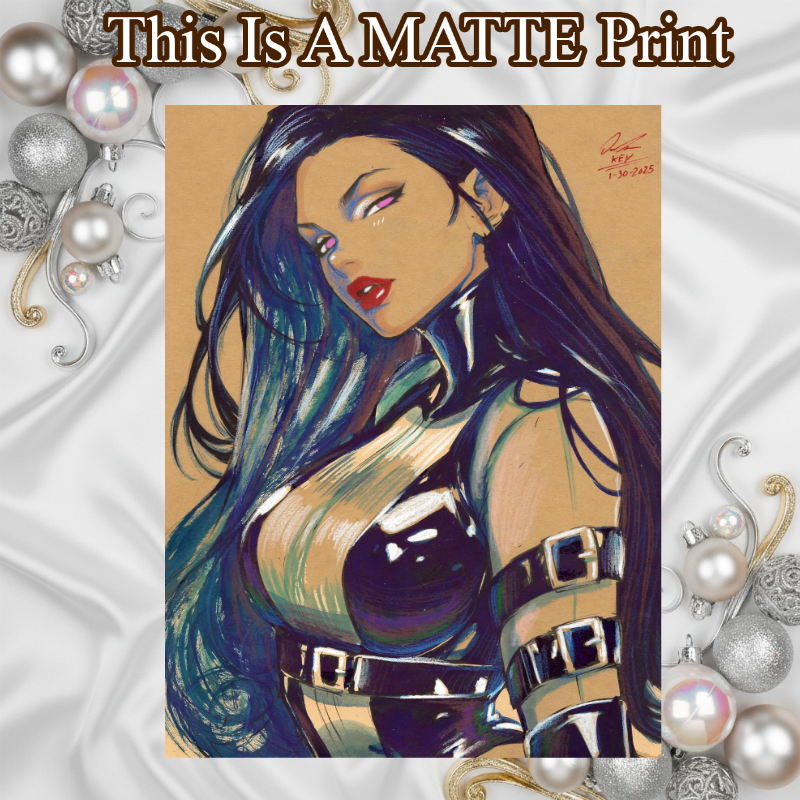 Psylocke Art Illustration Hard Signed 8.5x11in Fine Art PRINT