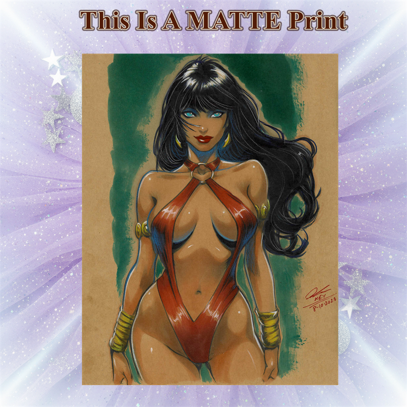 Vampirella Art Illustration Hard Signed 8.5x11in Fine Art PRINT